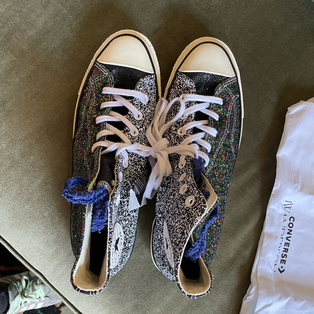 NWT glitter Converse mens JW Anderson collection high tops